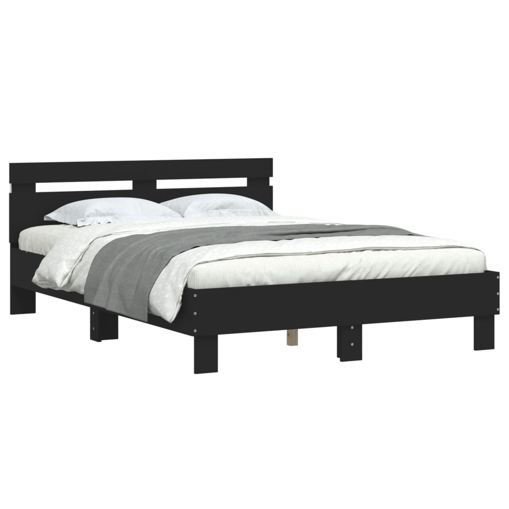 Cadre de lit avec LED sans matelas noir 120x200 cm - XIOS