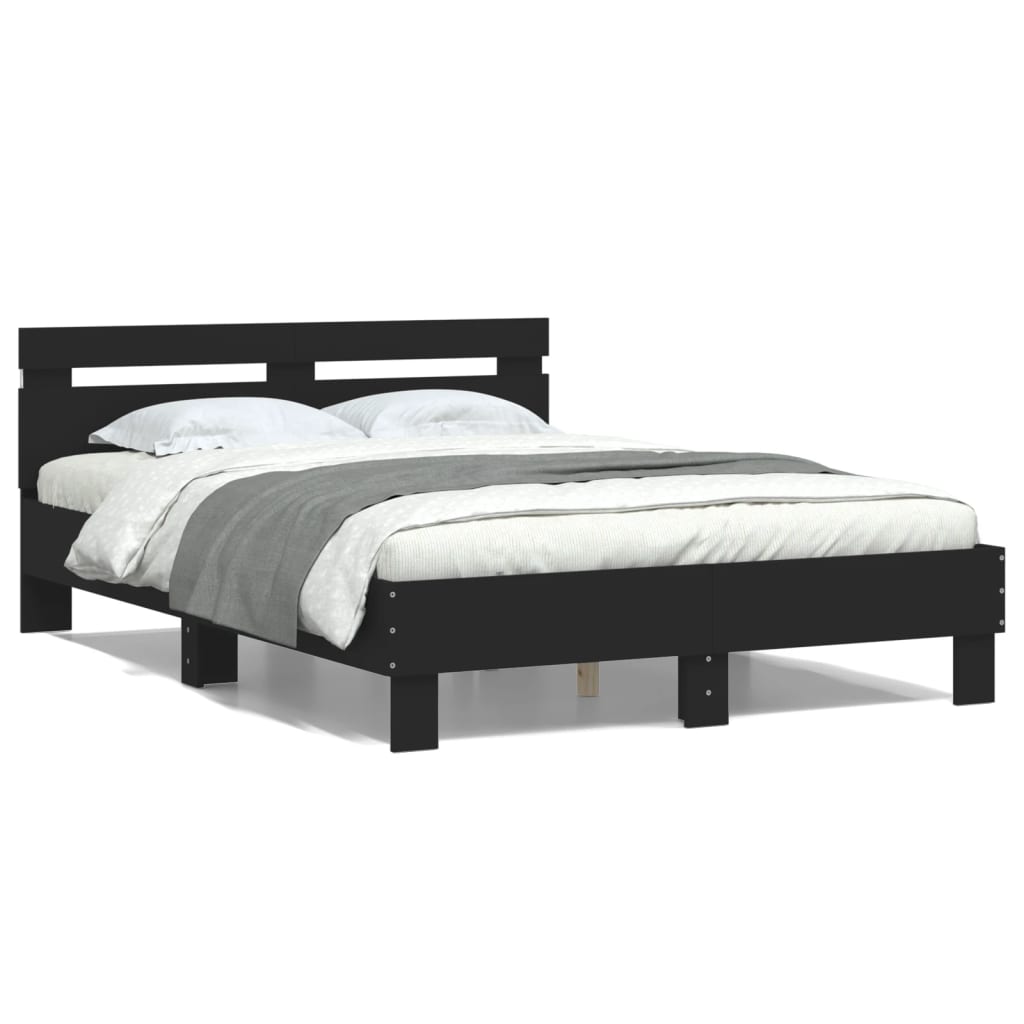 Cadre de lit avec LED sans matelas noir 120x200 cm - XIOS