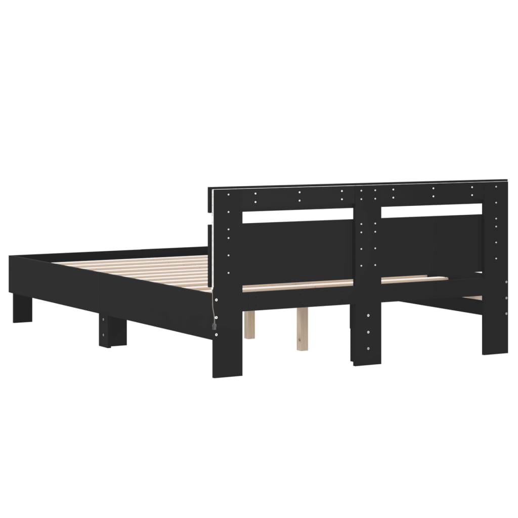 Cadre de lit avec LED sans matelas noir 120x200 cm - XIOS