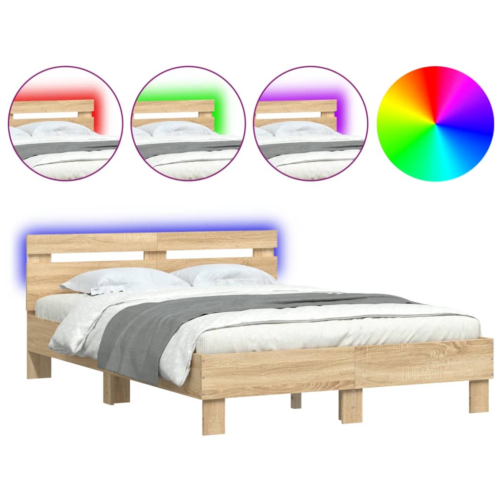 Cadre de lit avec LED sans matelas chêne sonoma 120x200 cm - XIOS
