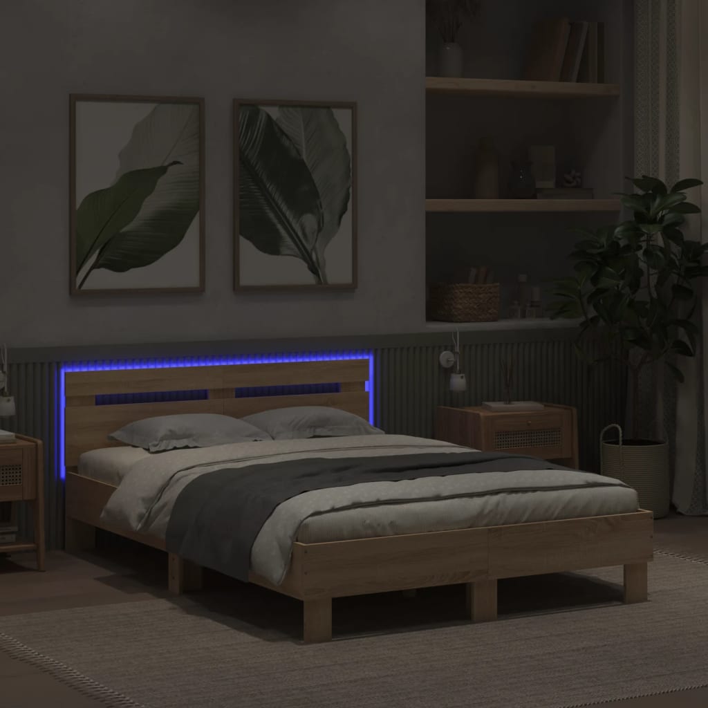 Cadre de lit avec LED sans matelas chêne sonoma 120x200 cm - XIOS