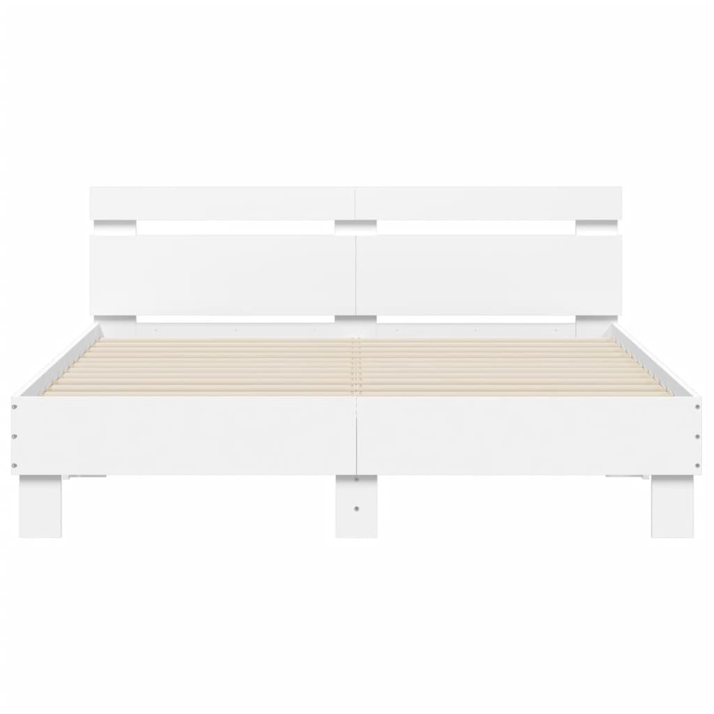 Cadre de lit avec LED sans matelas blanc 140x190 cm - XIOS