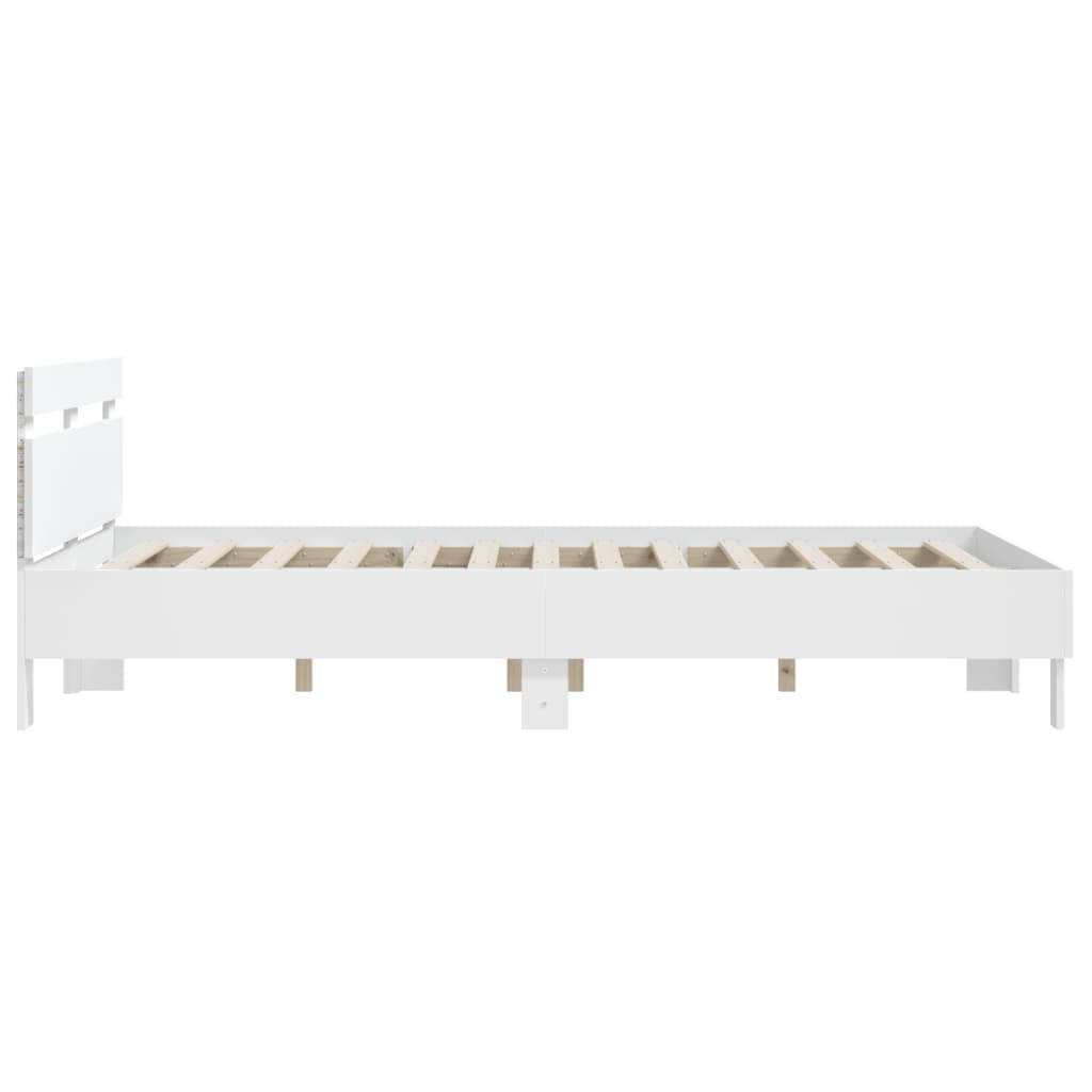 Cadre de lit avec LED sans matelas blanc 140x190 cm - XIOS