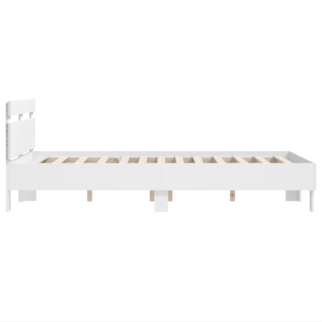 Cadre de lit avec LED sans matelas blanc 135x190 cm - XIOS