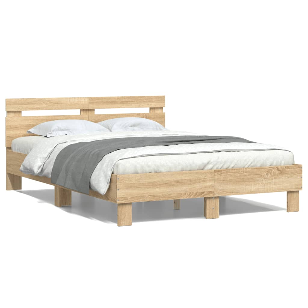 Cadre de lit avec LED sans matelas chêne sonoma 135x190 cm - XIOS