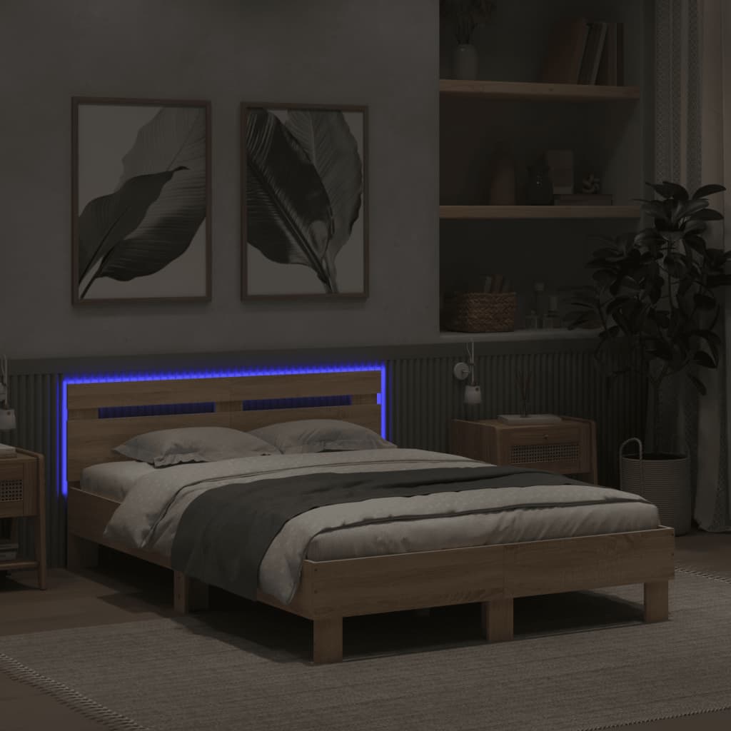 Cadre de lit avec LED sans matelas chêne sonoma 120x190 cm - XIOS