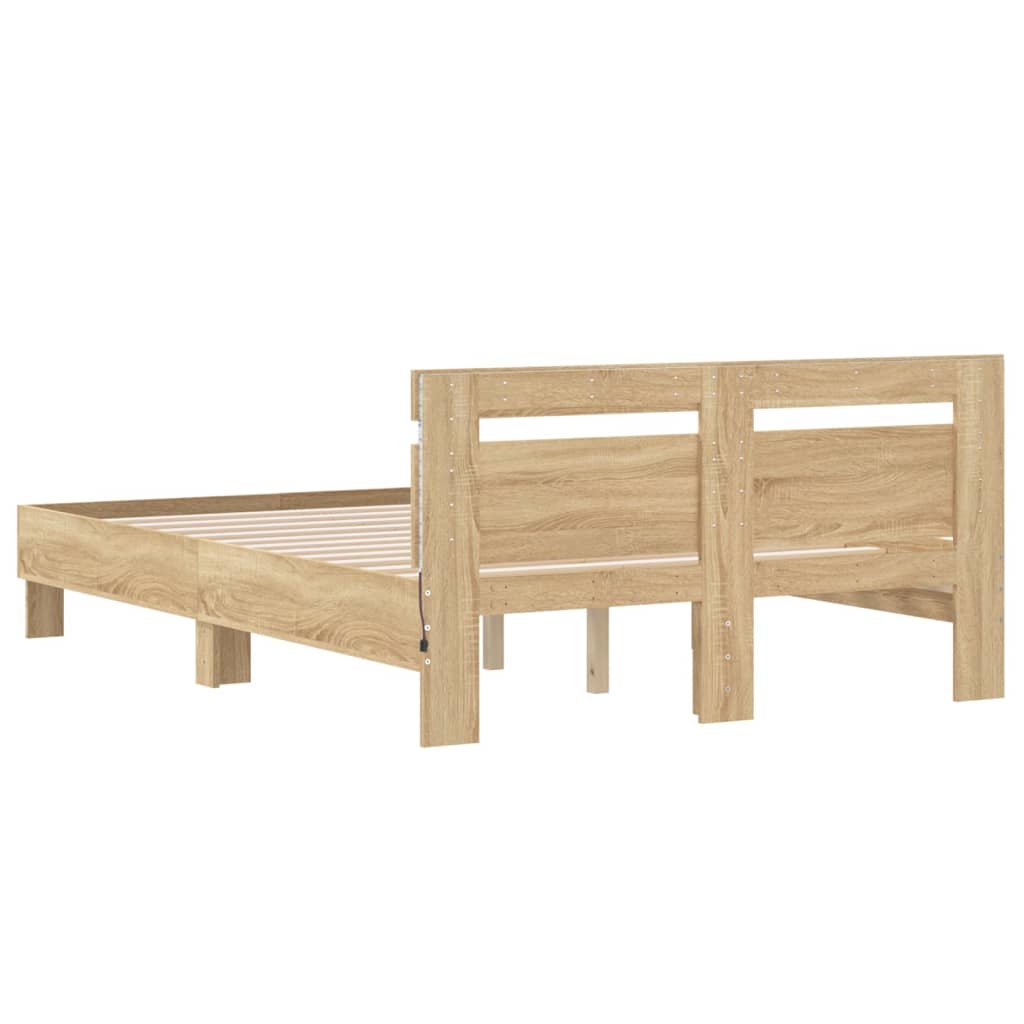 Cadre de lit avec LED sans matelas chêne sonoma 120x190 cm - XIOS