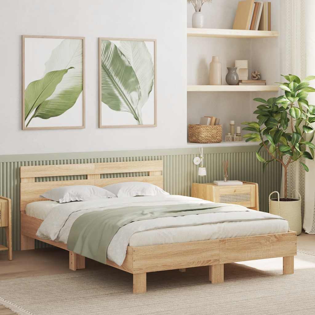 Cadre de lit avec LED sans matelas chêne sonoma 120x190 cm - XIOS