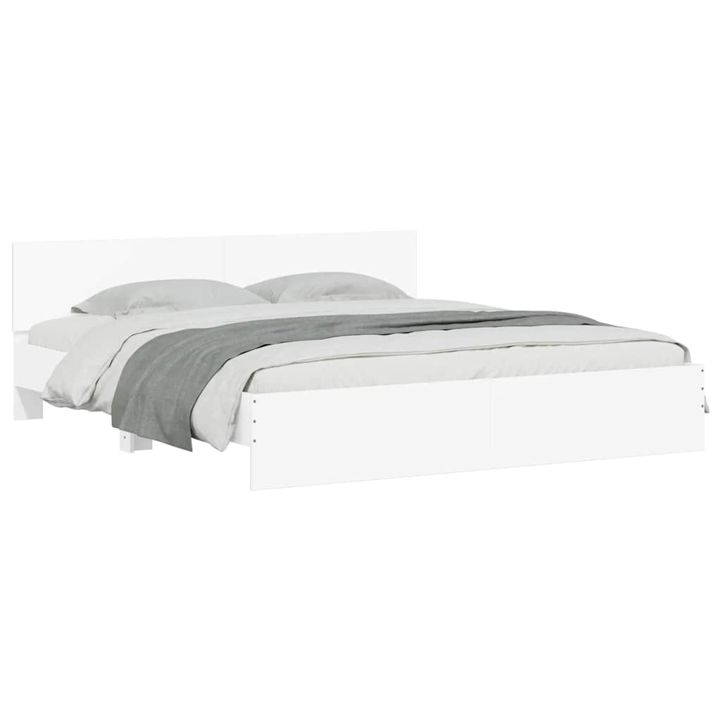 Cadre de lit avec LED sans matelas blanc 200x200 cm - XIOS