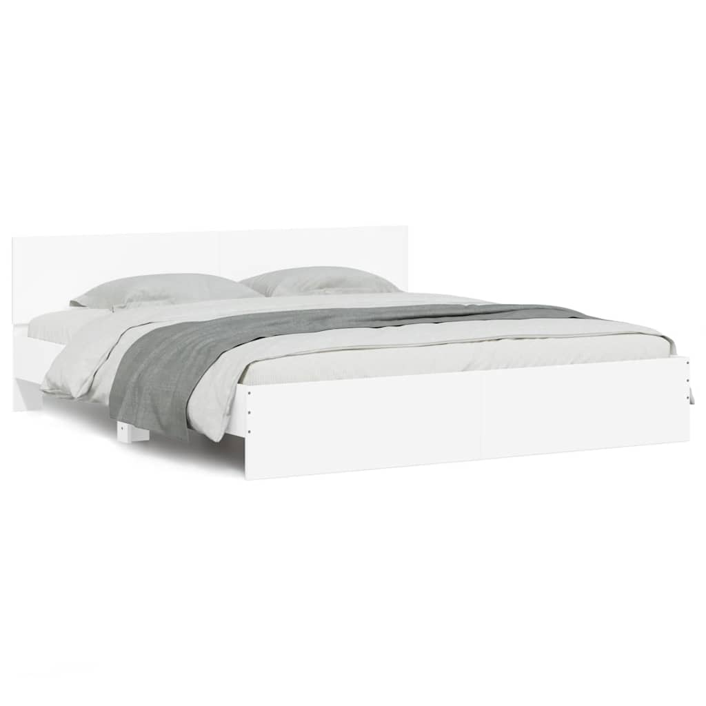 Cadre de lit avec LED sans matelas blanc 200x200 cm - XIOS