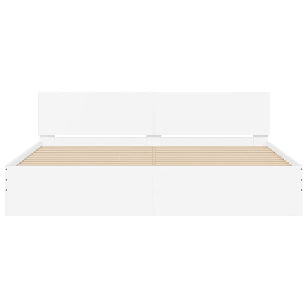 Cadre de lit avec LED sans matelas blanc 200x200 cm - XIOS