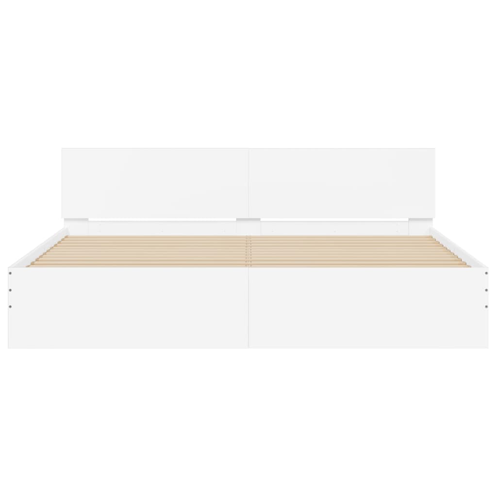 Cadre de lit avec LED sans matelas blanc 200x200 cm - XIOS