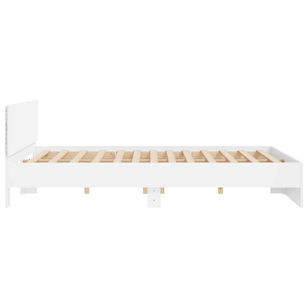 Cadre de lit avec LED sans matelas blanc 200x200 cm - XIOS