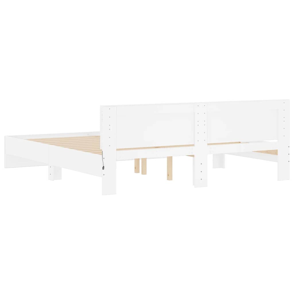 Cadre de lit avec LED sans matelas blanc 200x200 cm - XIOS