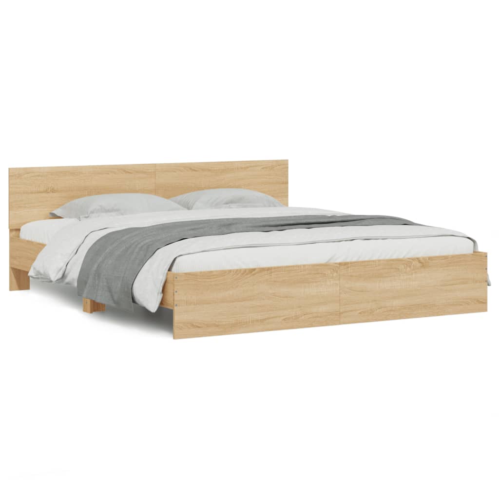 Cadre de lit avec LED sans matelas chêne sonoma 200x200 cm - XIOS