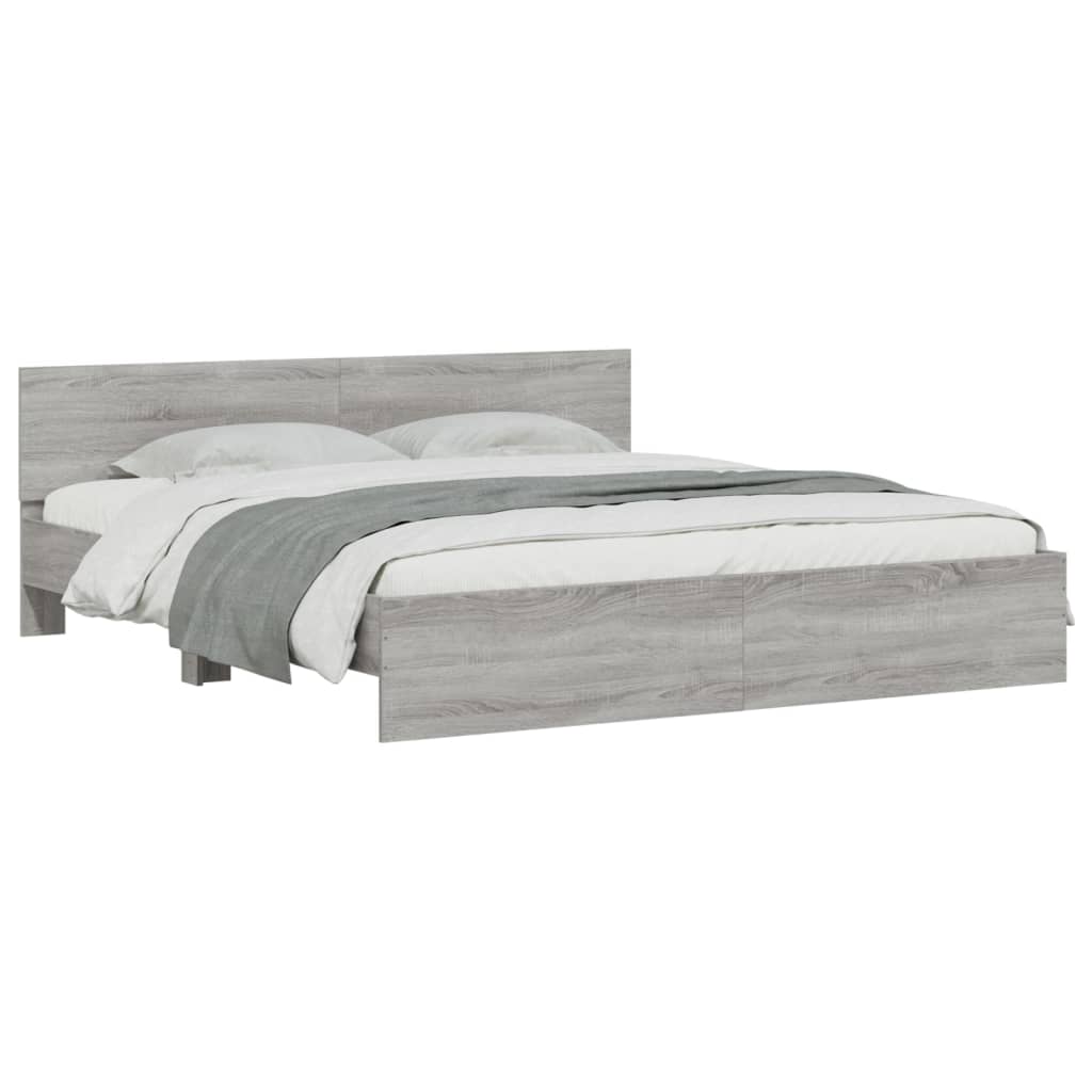 Cadre de lit avec LED sans matelas sonoma gris 200x200 cm - XIOS