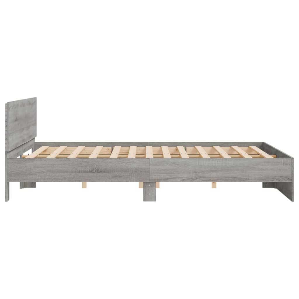 Cadre de lit avec LED sans matelas sonoma gris 200x200 cm - XIOS