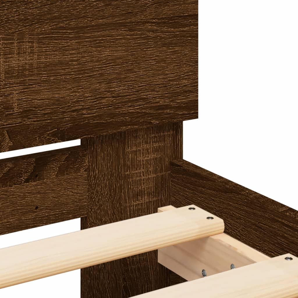Cadre de lit avec LED sans matelas chêne marron 200x200 cm - XIOS