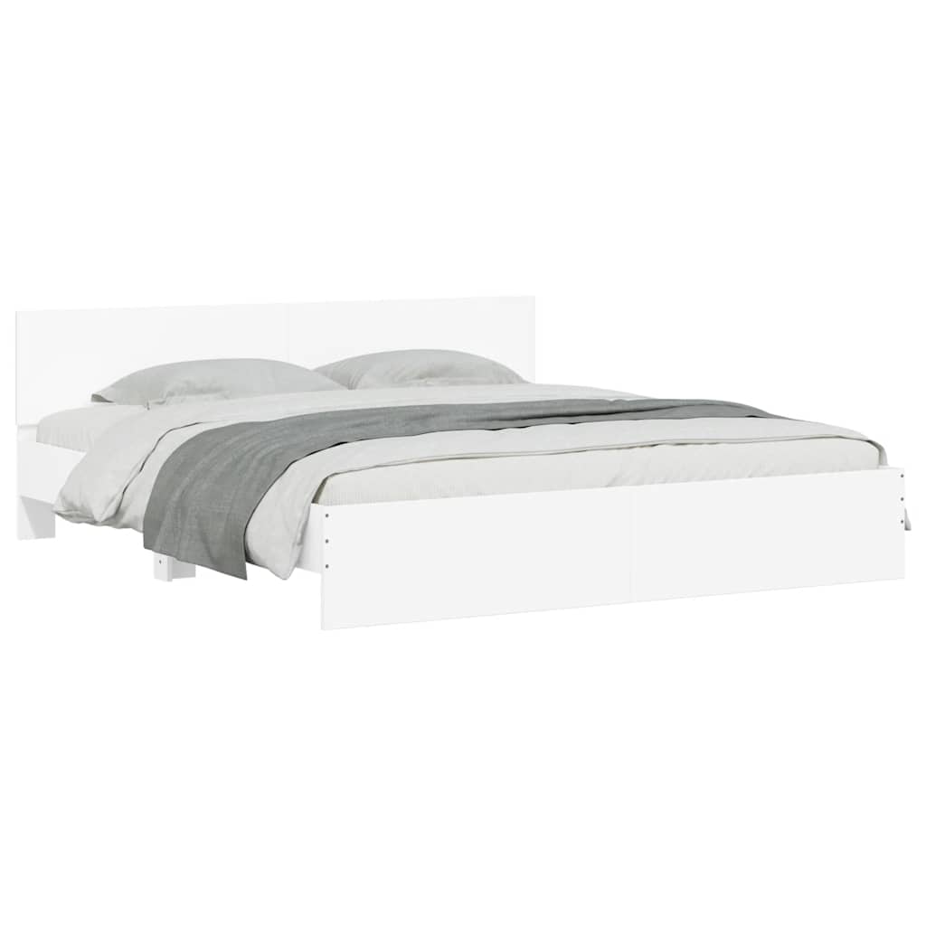 Cadre de lit avec LED sans matelas blanc 180x200 cm - XIOS