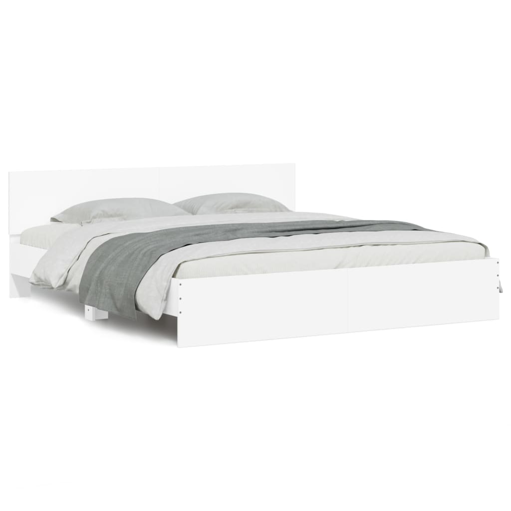 Cadre de lit avec LED sans matelas blanc 180x200 cm - XIOS