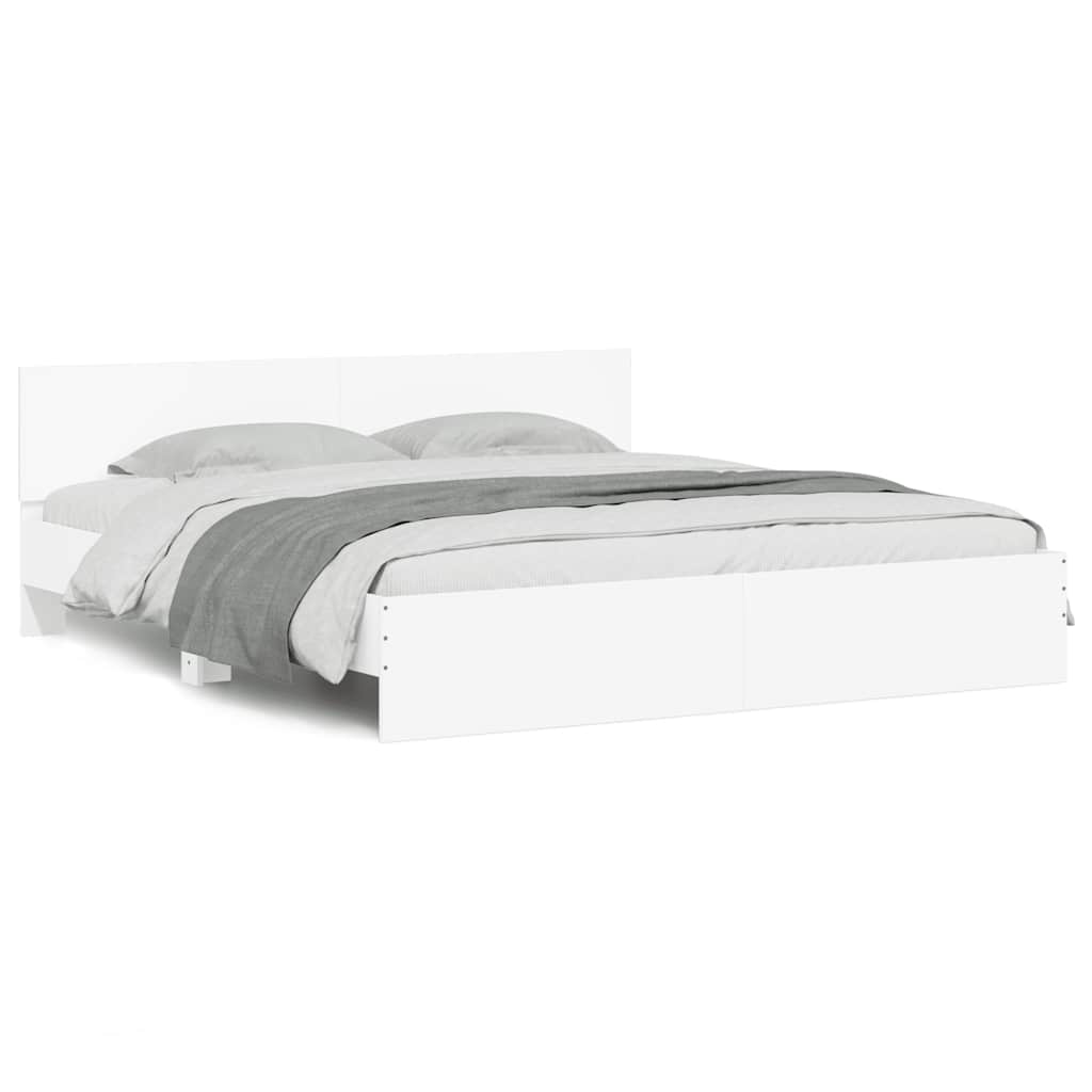 Cadre de lit avec LED sans matelas blanc 180x200 cm - XIOS