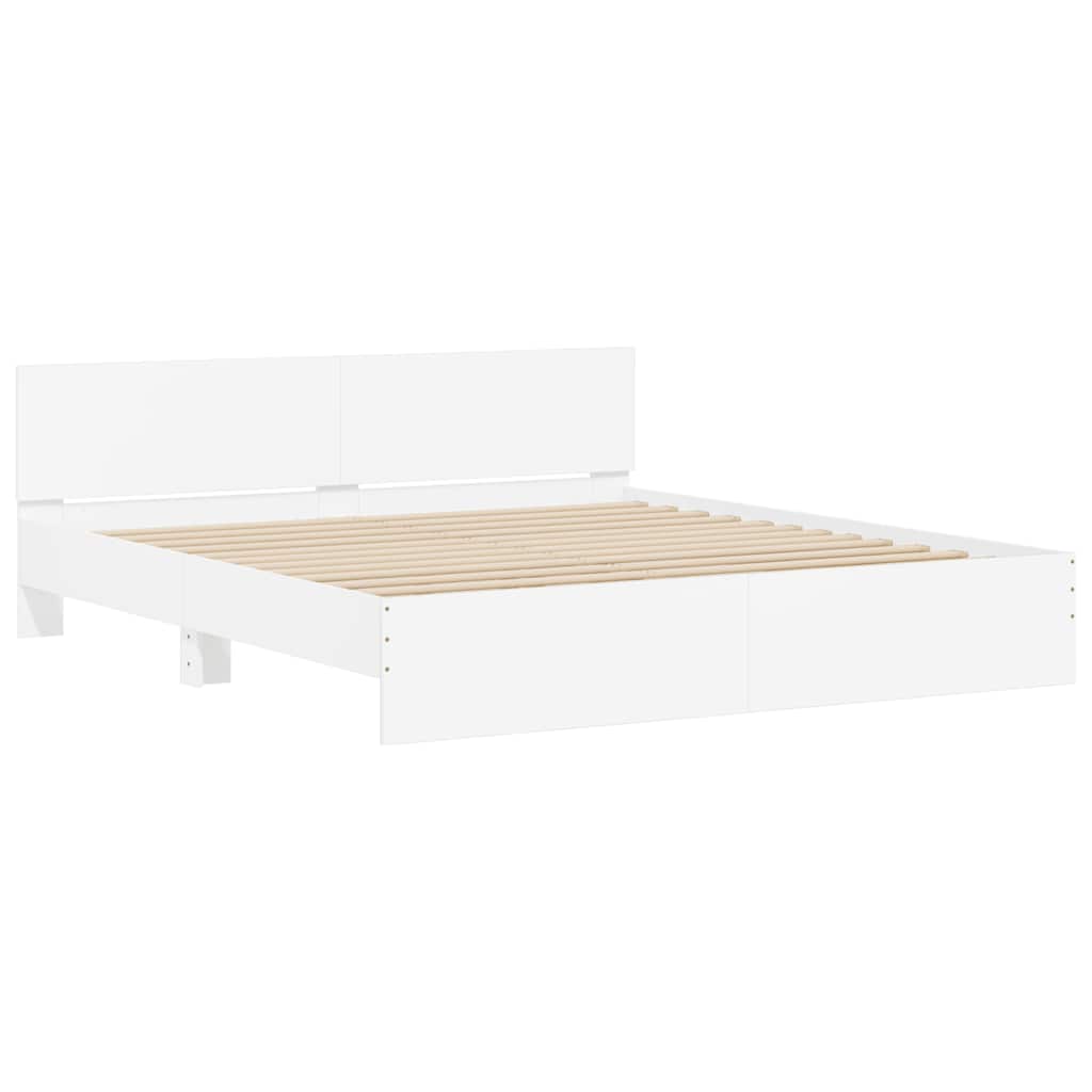 Cadre de lit avec LED sans matelas blanc 180x200 cm - XIOS