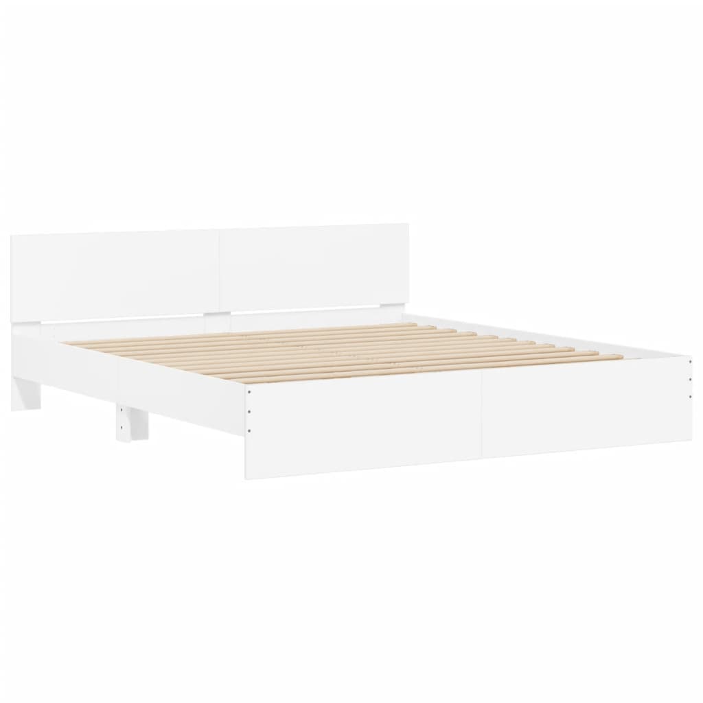 Cadre de lit avec LED sans matelas blanc 180x200 cm - XIOS