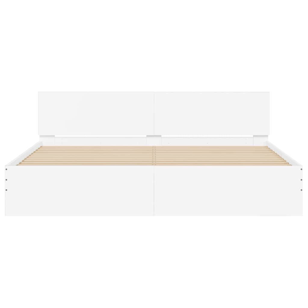 Cadre de lit avec LED sans matelas blanc 180x200 cm - XIOS