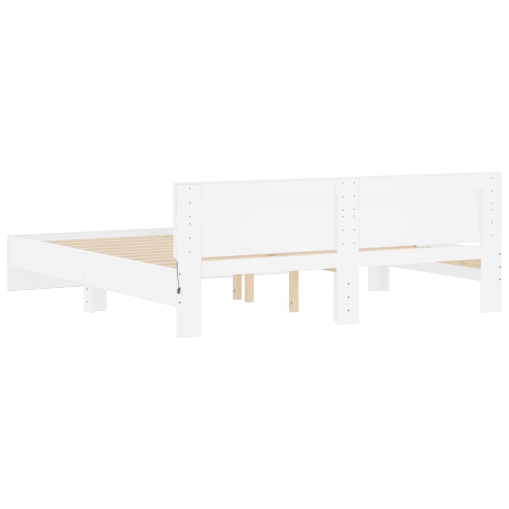 Cadre de lit avec LED sans matelas blanc 180x200 cm - XIOS