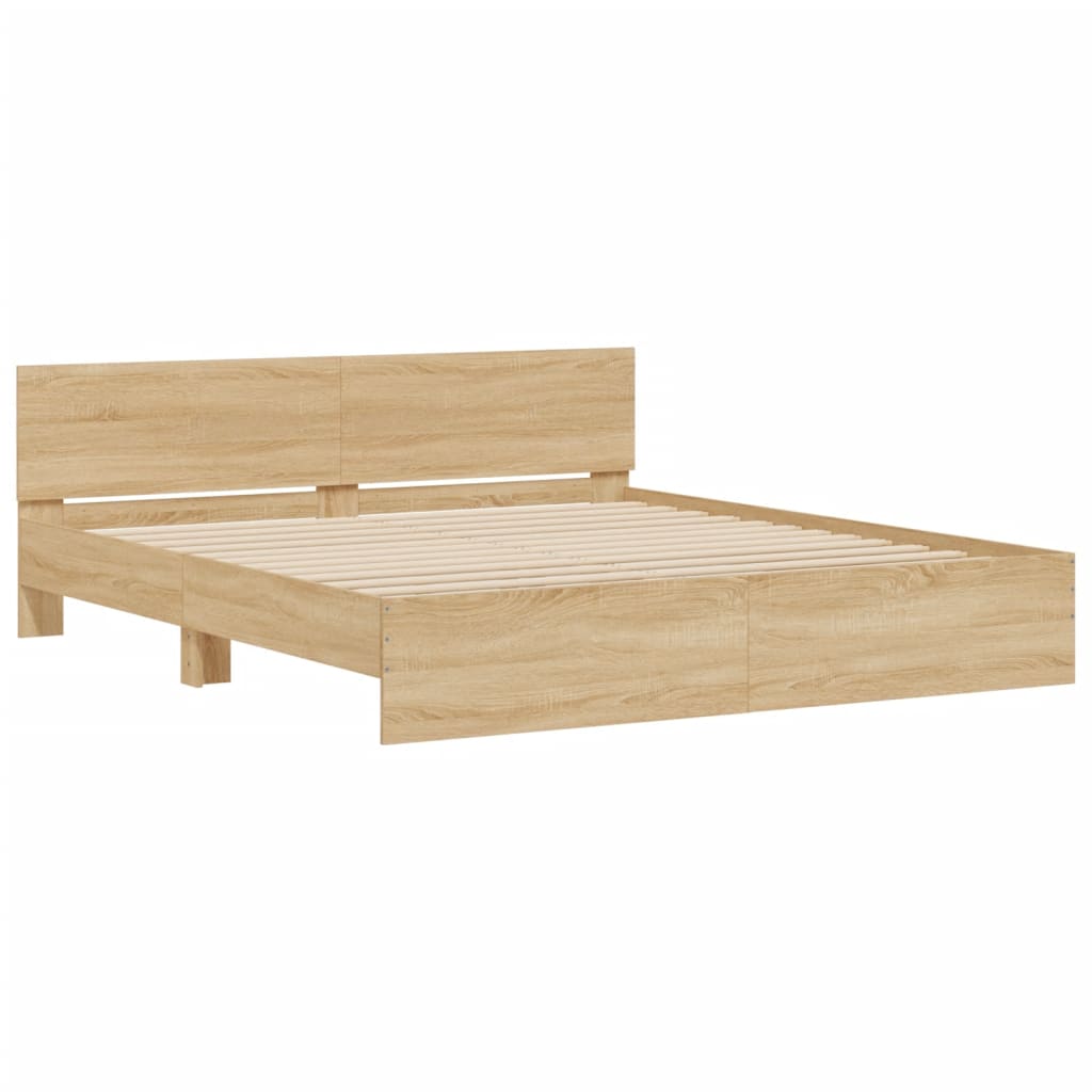 Cadre de lit avec LED sans matelas chêne sonoma 180x200 cm - XIOS