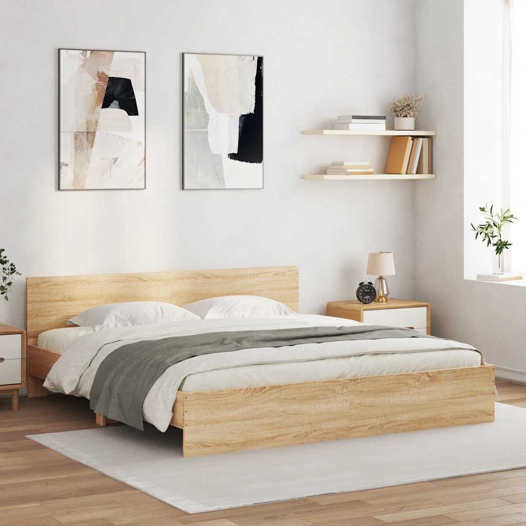 Cadre de lit avec LED sans matelas chêne sonoma 180x200 cm - XIOS