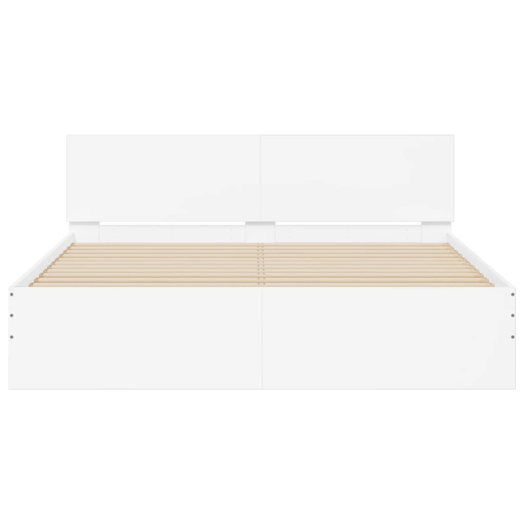 Cadre de lit avec LED sans matelas blanc 160x200 cm - XIOS