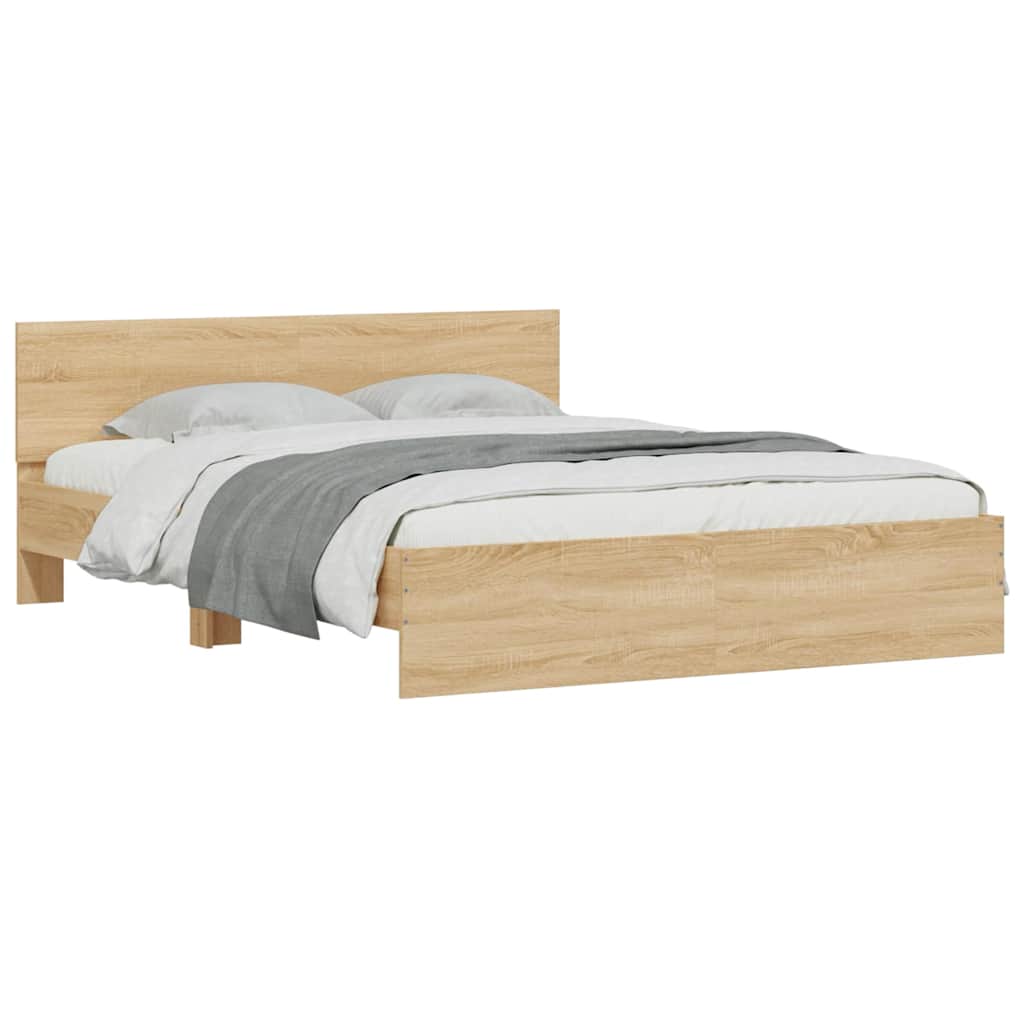 Cadre de lit avec LED sans matelas chêne sonoma 160x200 cm - XIOS