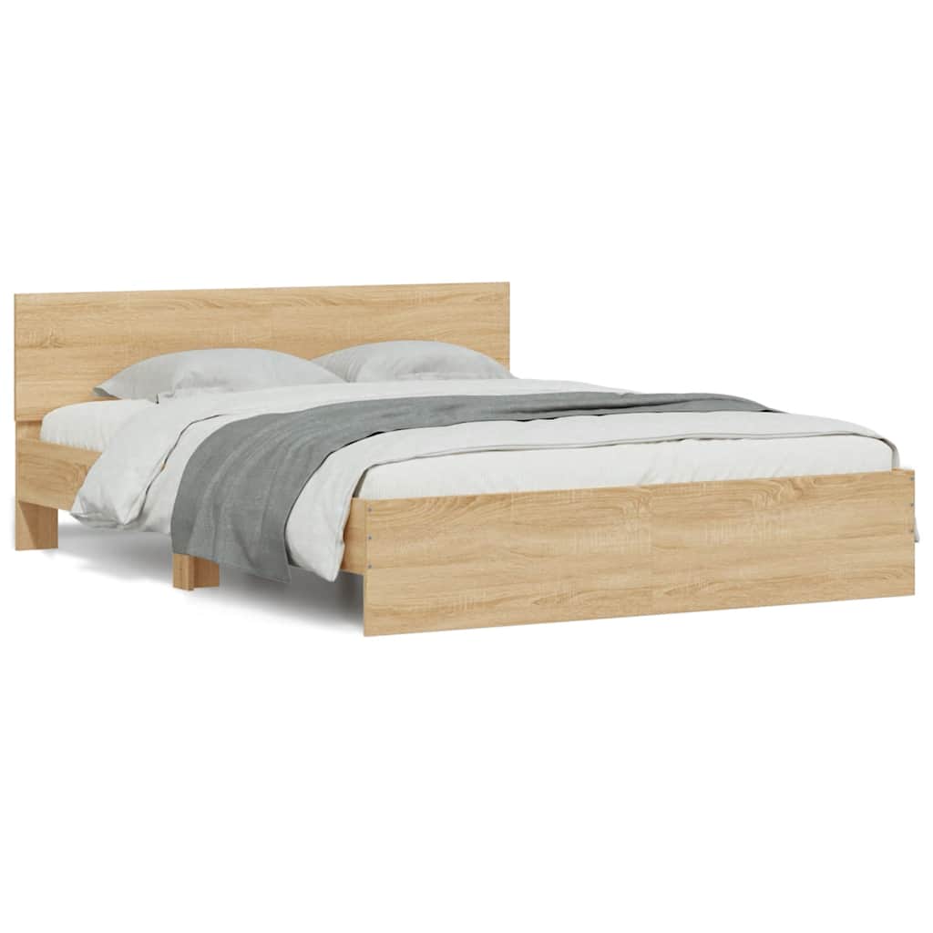 Cadre de lit avec LED sans matelas chêne sonoma 160x200 cm - XIOS