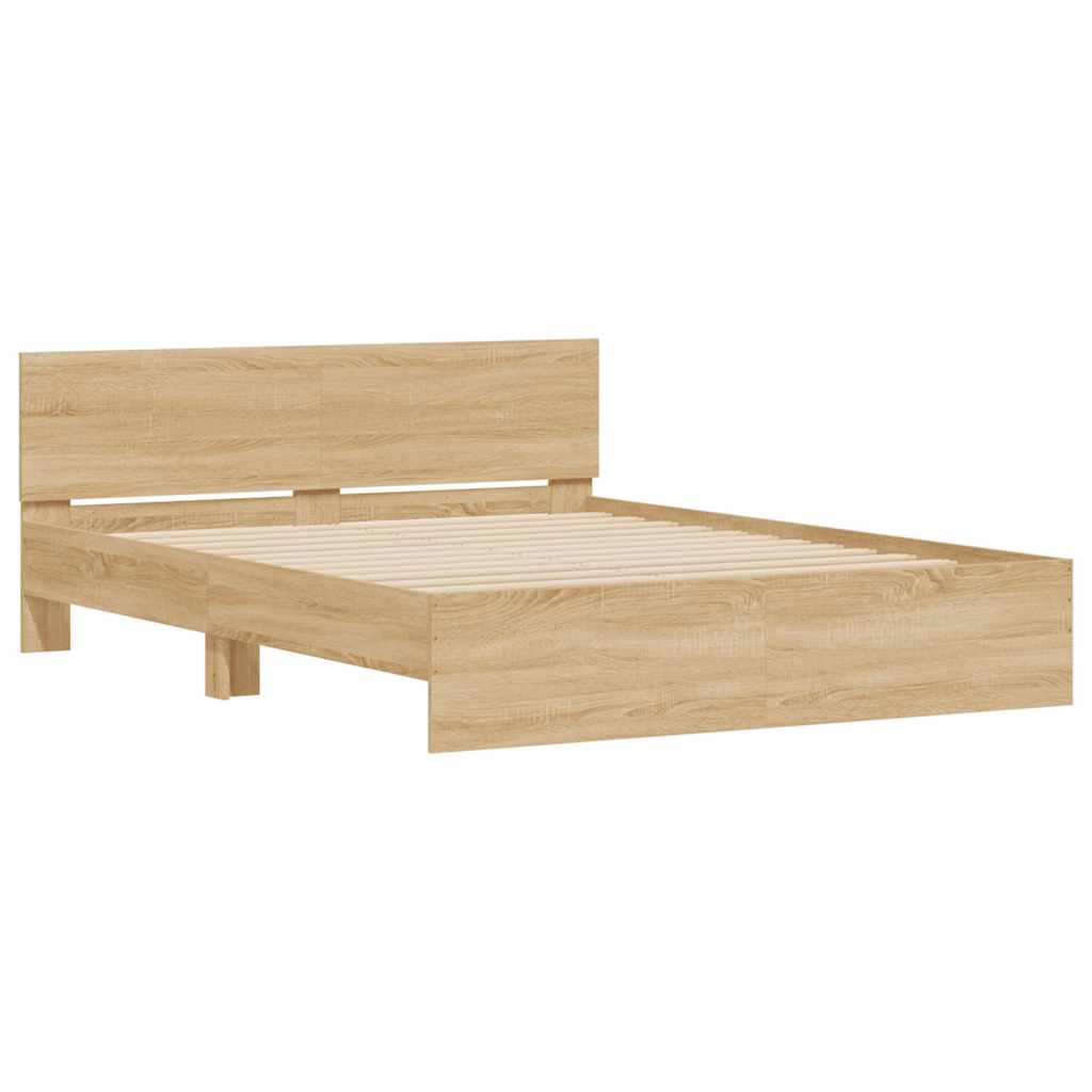 Cadre de lit avec LED sans matelas chêne sonoma 160x200 cm - XIOS