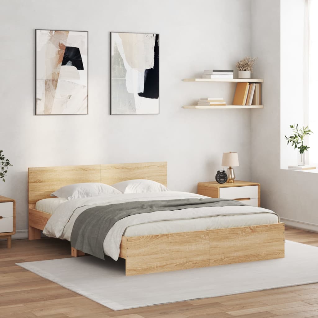 Cadre de lit avec LED sans matelas chêne sonoma 160x200 cm - XIOS
