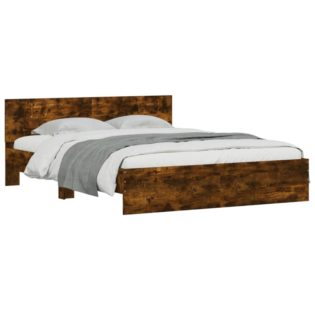 Cadre de lit avec LED sans matelas chêne fumé 160x200 cm - XIOS