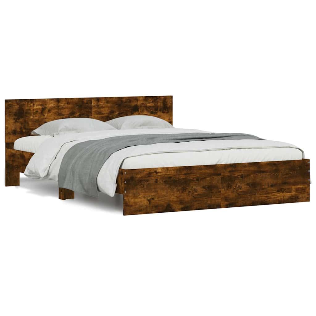 Cadre de lit avec LED sans matelas chêne fumé 160x200 cm - XIOS