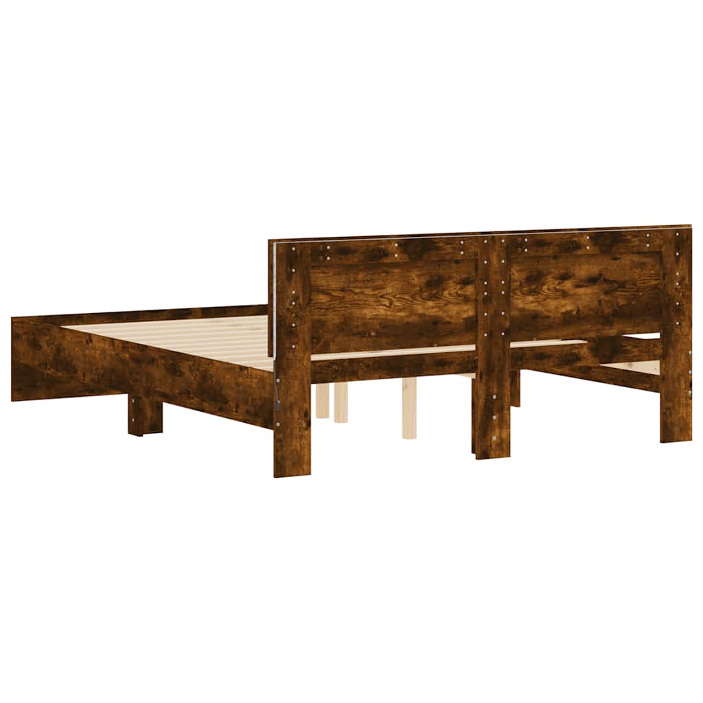 Cadre de lit avec LED sans matelas chêne fumé 160x200 cm - XIOS