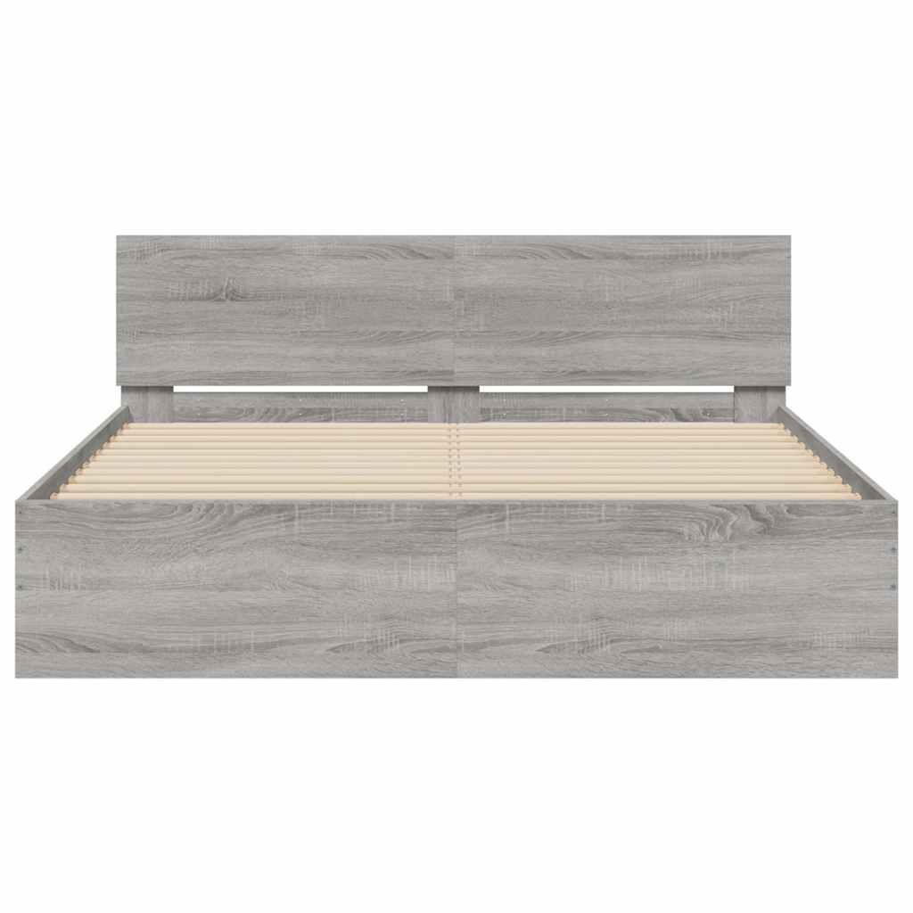 Cadre de lit avec LED sans matelas sonoma gris 160x200 cm - XIOS