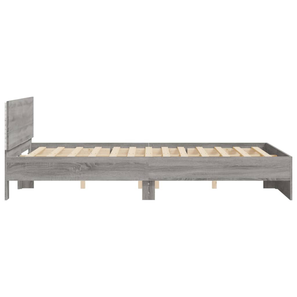 Cadre de lit avec LED sans matelas sonoma gris 160x200 cm - XIOS