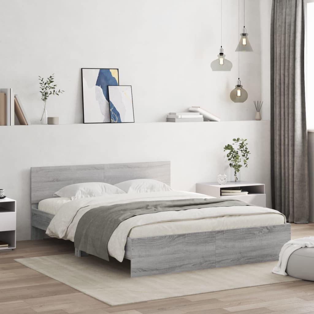 Cadre de lit avec LED sans matelas sonoma gris 160x200 cm - XIOS
