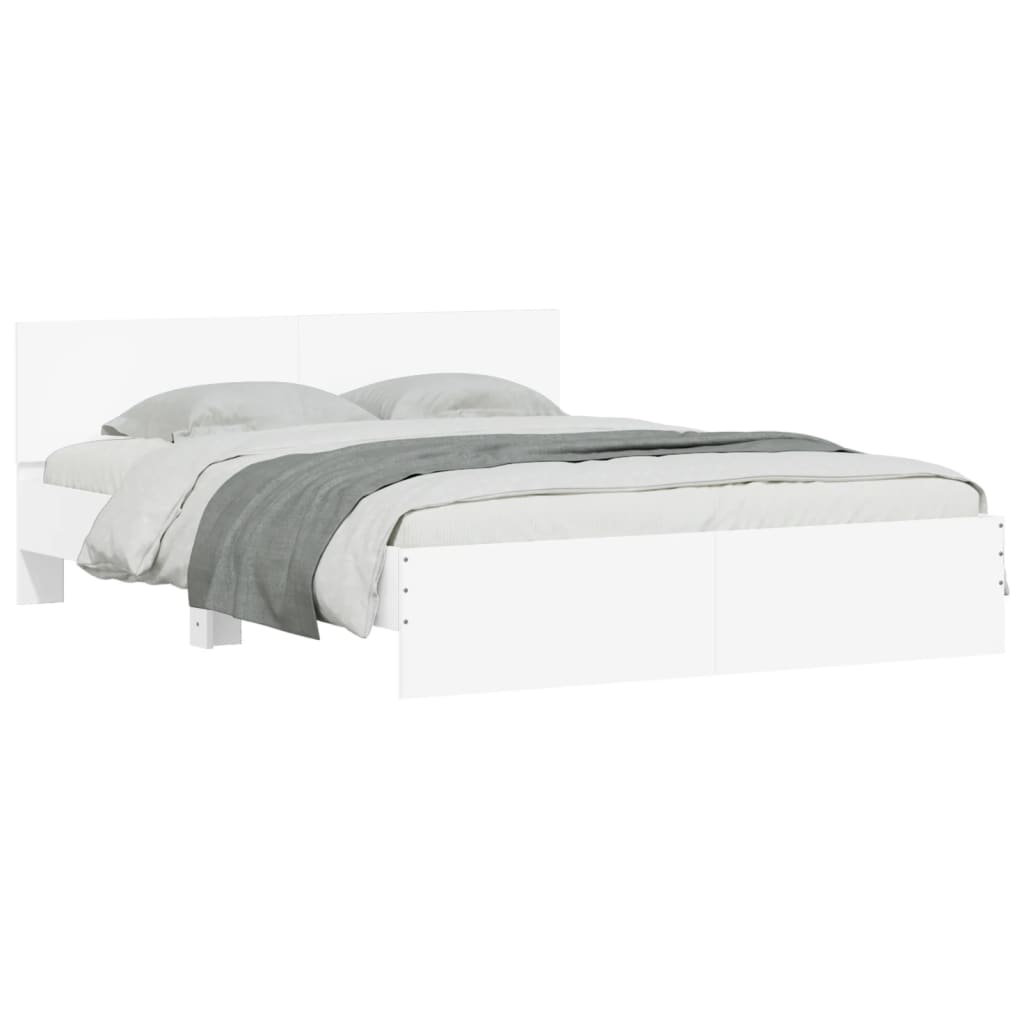 Cadre de lit avec LED sans matelas blanc 150x200 cm - XIOS