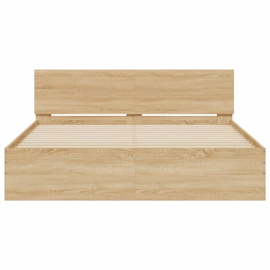 Cadre de lit avec LED sans matelas chêne sonoma 150x200 cm - XIOS