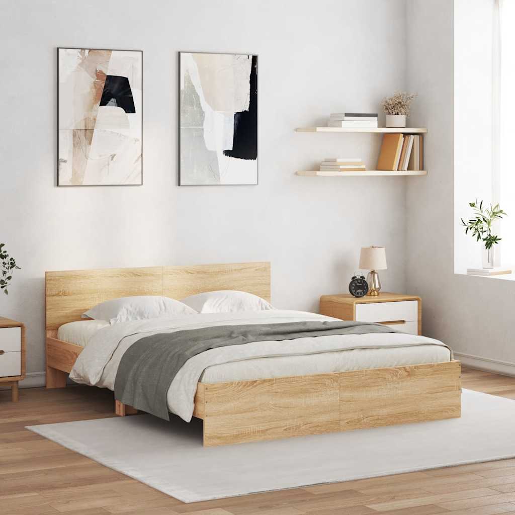 Cadre de lit avec LED sans matelas chêne sonoma 150x200 cm - XIOS