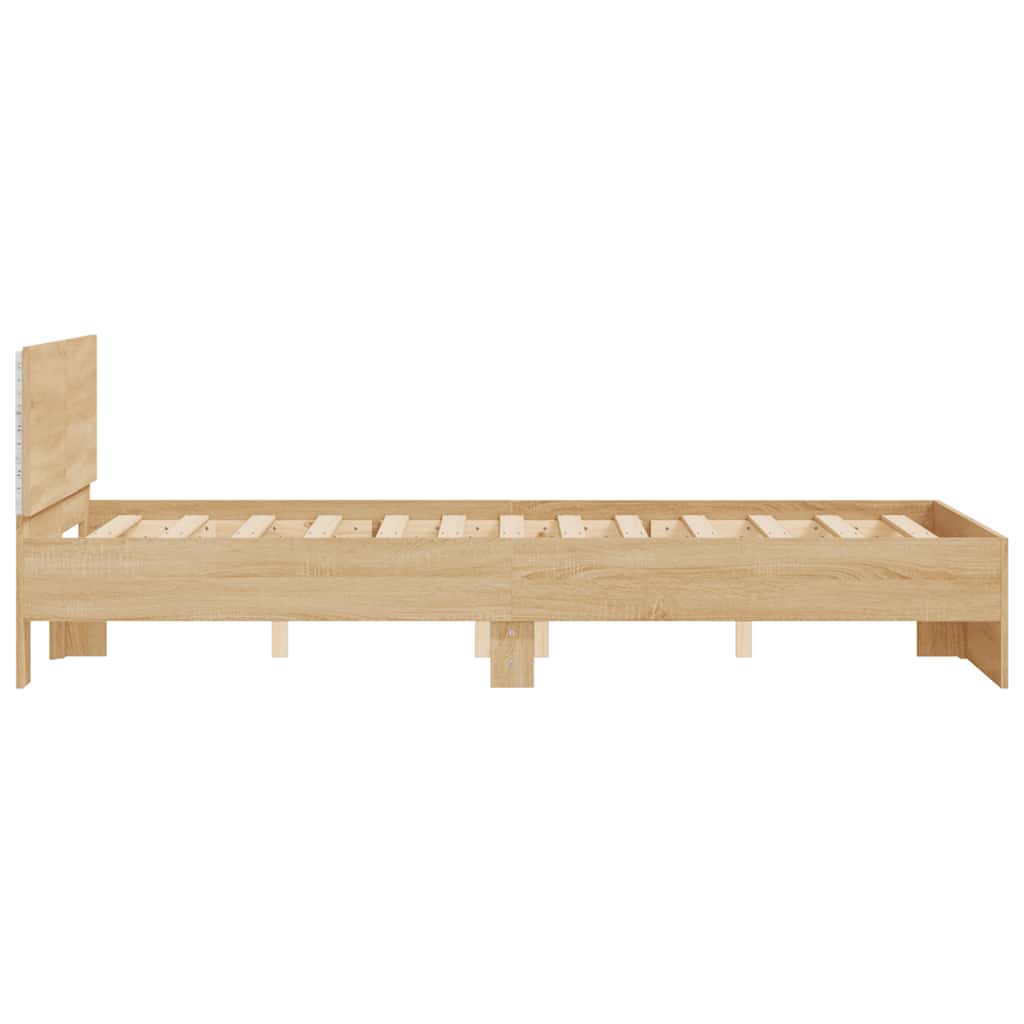 Cadre de lit avec tête de lit et LED chêne sonoma 140x200 cm - XIOS