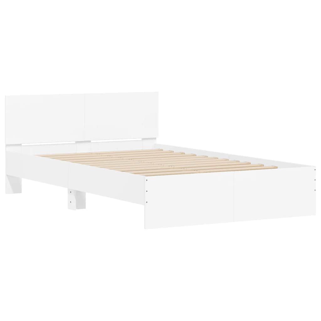 Cadre de lit avec tête de lit et LED blanc 120x200 cm - XIOS