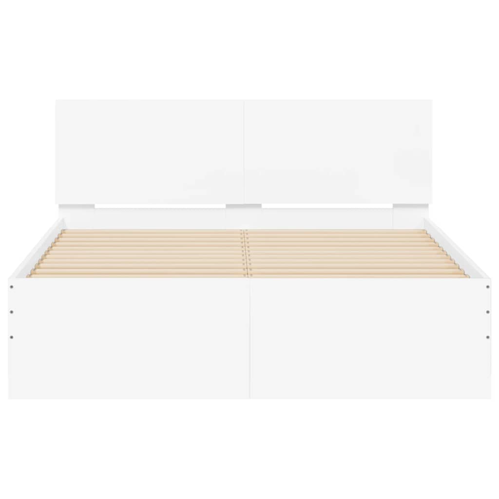 Cadre de lit avec tête de lit et LED blanc 120x200 cm - XIOS