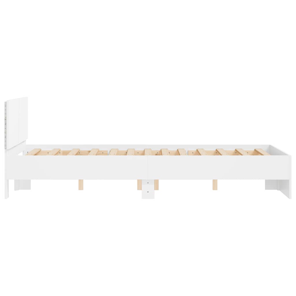 Cadre de lit avec tête de lit et LED blanc 120x200 cm - XIOS