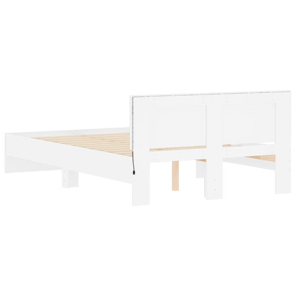 Cadre de lit avec tête de lit et LED blanc 120x200 cm - XIOS